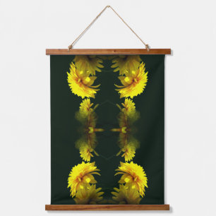 Tapisserie Suspendue Fleurs Jaunes Au Soleil Floral Abstrait
