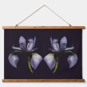 Tapisserie Suspendue Fleurs jumelles d'iris pavot bleu