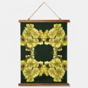 Tapisserie Suspendue Fleurs printanières du Primrose jaune Abstrait