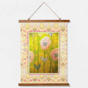Tapisserie Suspendue Fleurs roses fantaisistes -