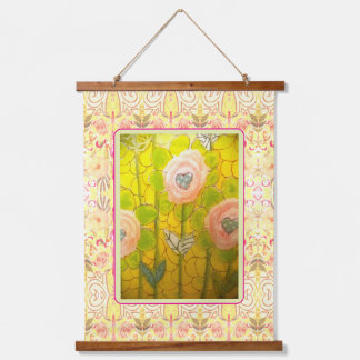 Tapisserie Suspendue Fleurs roses fantaisistes -