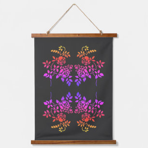 Tapisserie Suspendue Fleurs Roses tendues Couleurs Abstraites