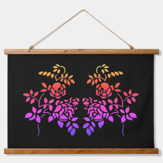 Tapisserie Suspendue Fleurs Roses tendues Couleurs Abstraites