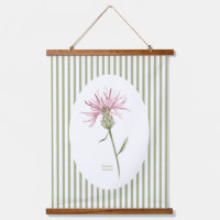 Fleurs sauvages et rayures vertes vintage aquarell
