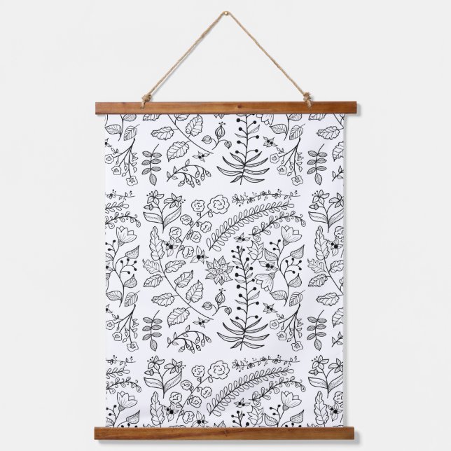 Tapisserie Suspendue Flore Ligne Art Vous Couleur (Recto)