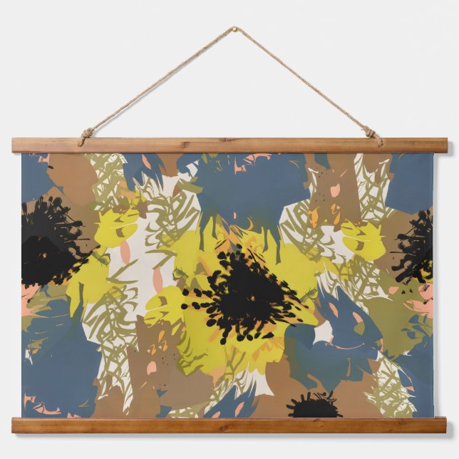 Tapisserie Suspendue Flores d'ocre jaune (Devant)