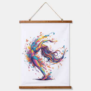 Tapisserie Suspendue Flux de danse vibrant Abstrait Art Féminin