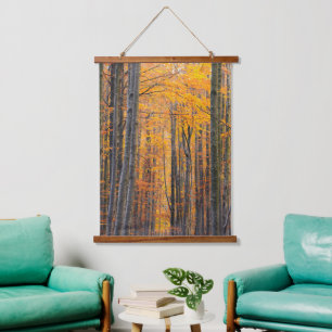 Tapisserie Suspendue Forêt d'automne d'or étonnante