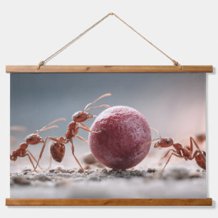 Tapisserie Suspendue Fourmis de travail Art Macro Baie Rubis