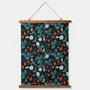 Tapisserie Suspendue Fraises sauvages rouge/jaune/bleu/noir