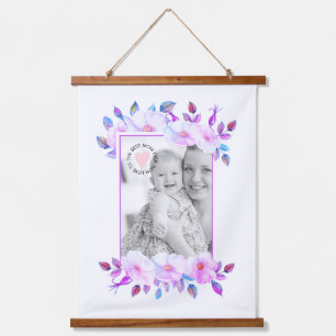 Tapisserie Suspendue Frontière violette rose sauvage photo Fête des Mèr