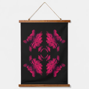 Tapisserie Suspendue Fuchsia Peony Art Floral Abstrait