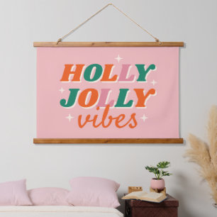Tapisserie Suspendue Fun Holly Jolly Vibes Design de Noël