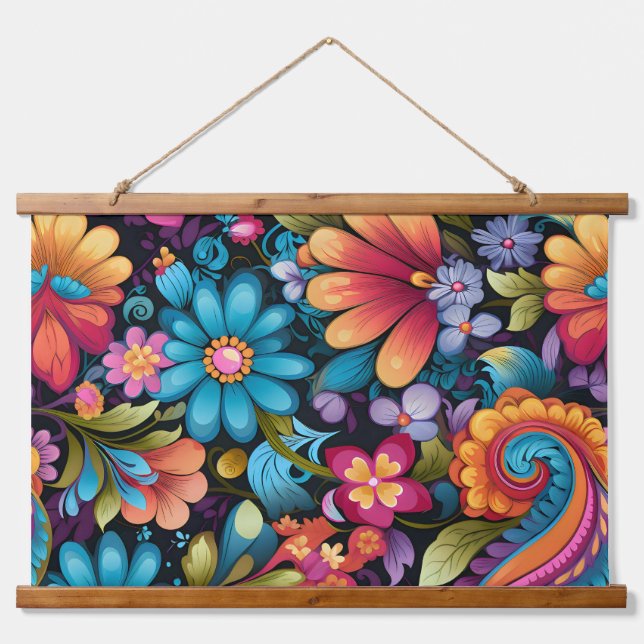 Tapisserie Suspendue Funkadelic floral (Devant)