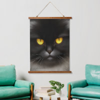 Funny Fluffeux noir Perse noir chaton visage