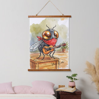 Tapisserie Suspendue Funny Guitar Fly Art