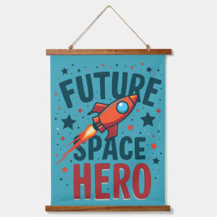 Tapisserie Suspendue Future Space Hero Retro Rockship Design
