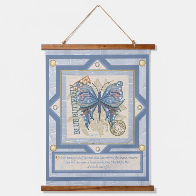 Tapisserie Suspendue G Bureau de création papillon bleu (Recto)