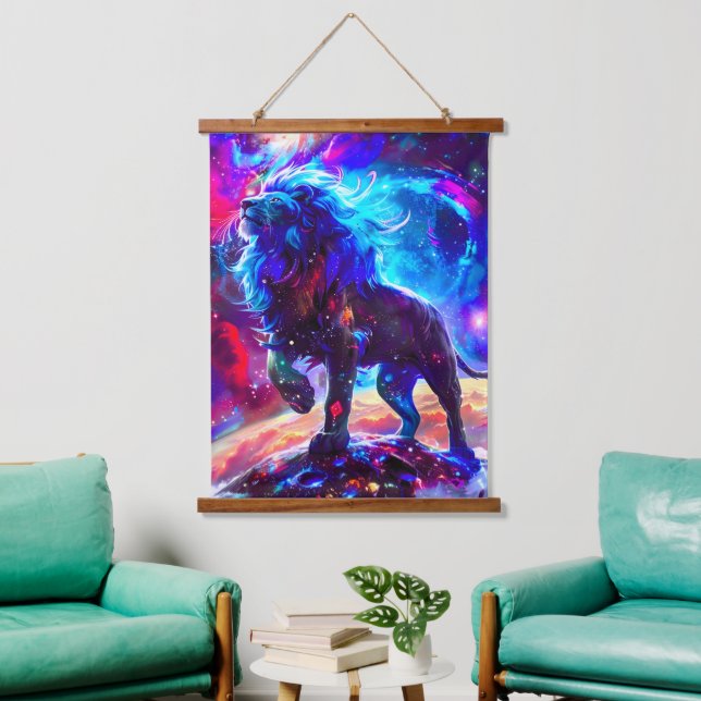 Tapisserie Suspendue Galaxy Lion Blue (Salon)