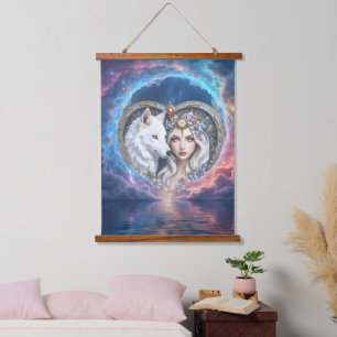 Tapisserie Suspendue Gardien au clair de lune du Cœur Éternel.