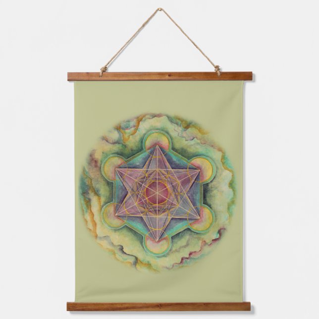 Tapisserie Suspendue Géométrie sacrée du cube de Metatron (Recto)