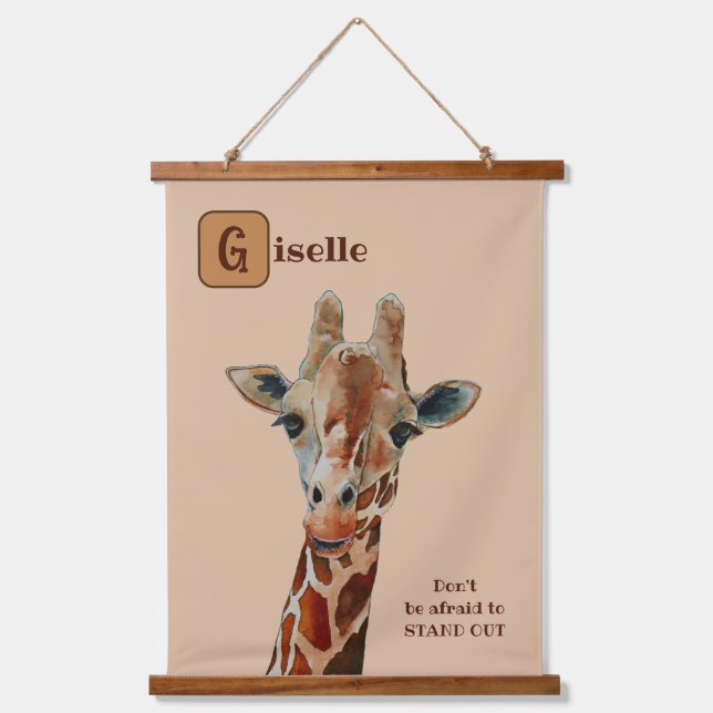 Tapisserie Suspendue Girafe le Safari Tier Aquarell (Recto)