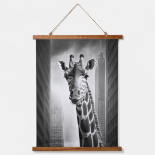 Tapisserie Suspendue Giraffe dans une cityscape