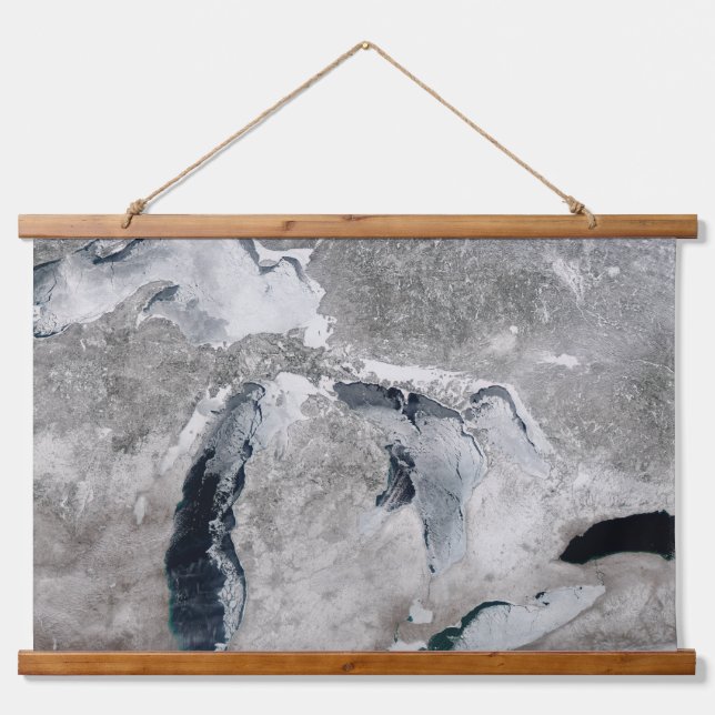 Tapisserie Suspendue Glace Sur Les Grands Lacs, États-Unis. (Devant)
