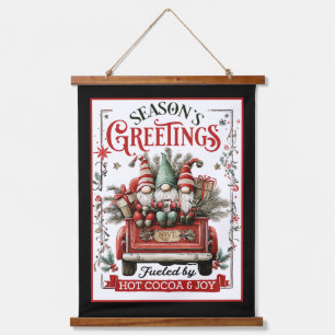 Tapisserie Suspendue Gnomes de Noël fantaisistes avec Cocoa & Joie