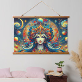 Tapisserie Suspendue Goddess Head flow turquoise Cheveux Avril -