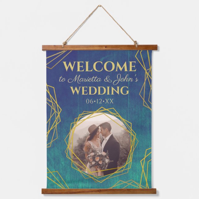 Tapisserie Suspendue Gold Turquoise Rustic Crystal Mariage Affiche de b (Recto)