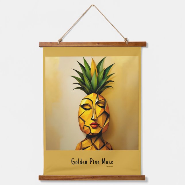 Tapisserie Suspendue Golden Pine Muse - Pineapple Empire Designs (Recto)