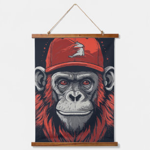 Tapisserie Suspendue Gorilla rouge
