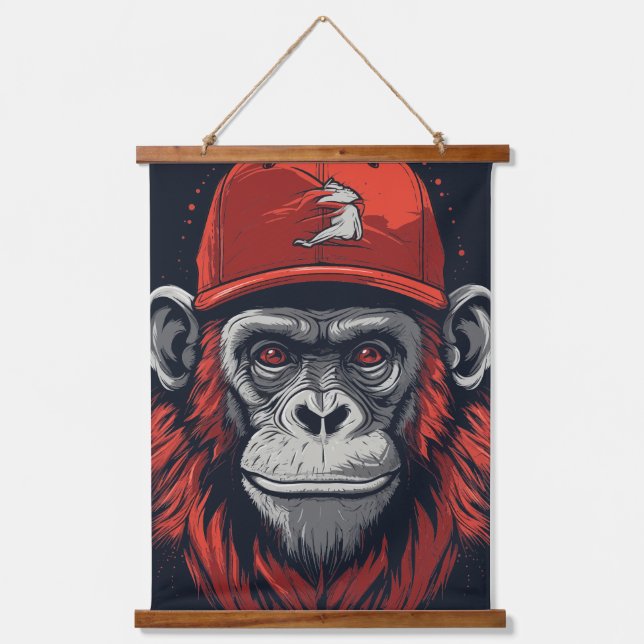 Tapisserie Suspendue Gorilla rouge (Recto)