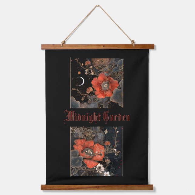 Tapisserie Suspendue Goth Céleste Pies Midnight Garden (Recto)