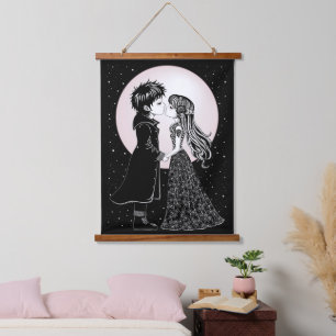 Tapisserie Suspendue Gothique Emo Enfants Kiss Valentine's Day