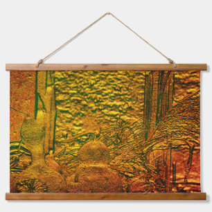 Tapisserie Suspendue Gourdes D'Automne Sculptées Et Cornstalks Nature A