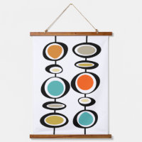 Gras Retro Cercles Abstraits Mi-Siècle moderne