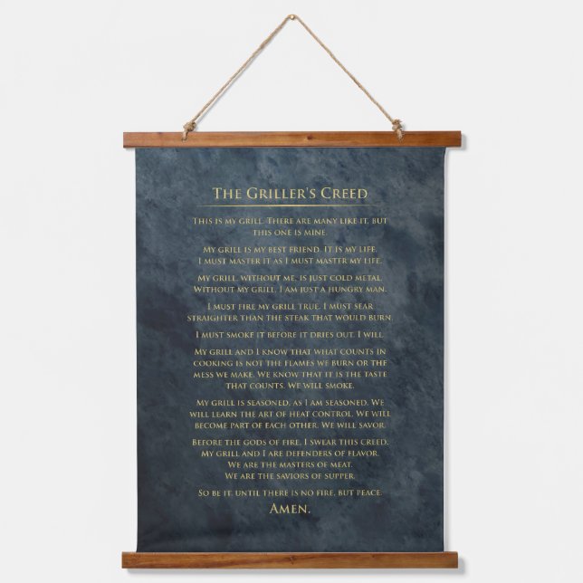 Tapisserie Suspendue "Griller's Creed" (Recto)