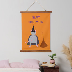 Tapisserie Suspendue =Halloween Rat sorcier et chambre