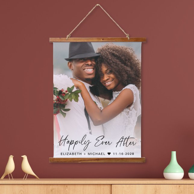 Tapisserie Suspendue Happily Ever After Photo Wedding (Créateur téléchargé)