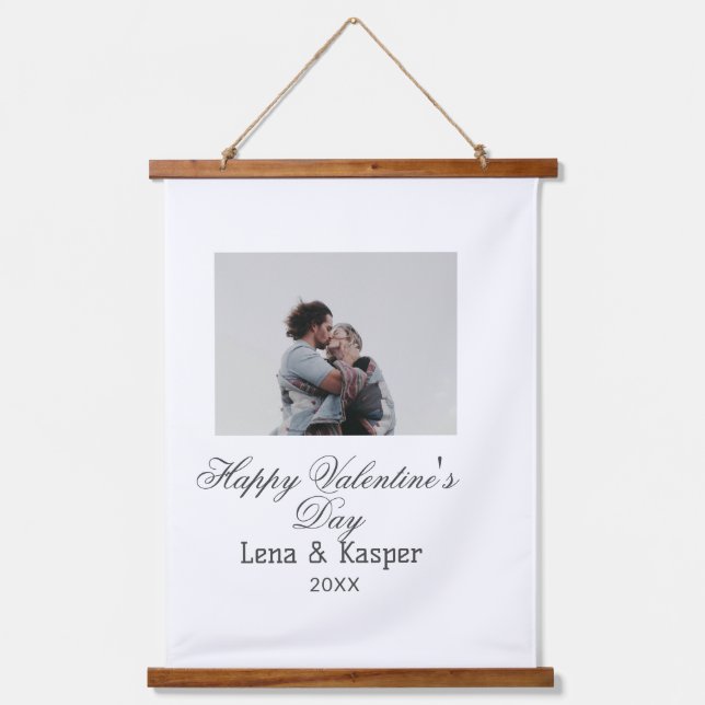 Tapisserie Suspendue Happy Valentine's day couple photo modern simple t (Recto)