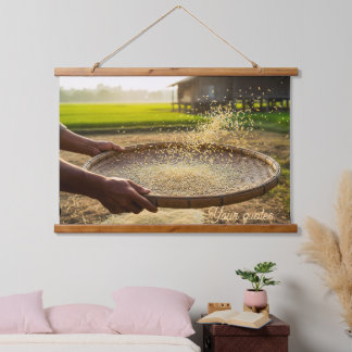Tapisserie Suspendue Harvest Grain, Rice Field