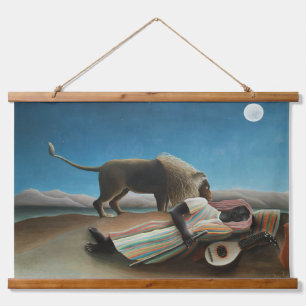 Tapisserie Suspendue Henri Rousseau Dormir Gitan Lion Peinture