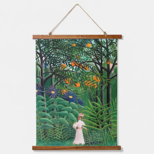 Tapisserie Suspendue Henri Rousseau - Une femme marche dans une forêt e