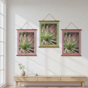 Tapisserie Suspendue Herbe de Muhly Rose et Verte Photographie de la Na