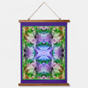 Tapisserie Suspendue Hibiscus Fleur Multiplié Abstrait Distressed