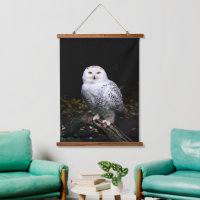 Hibou des neiges majestueux d'hiver