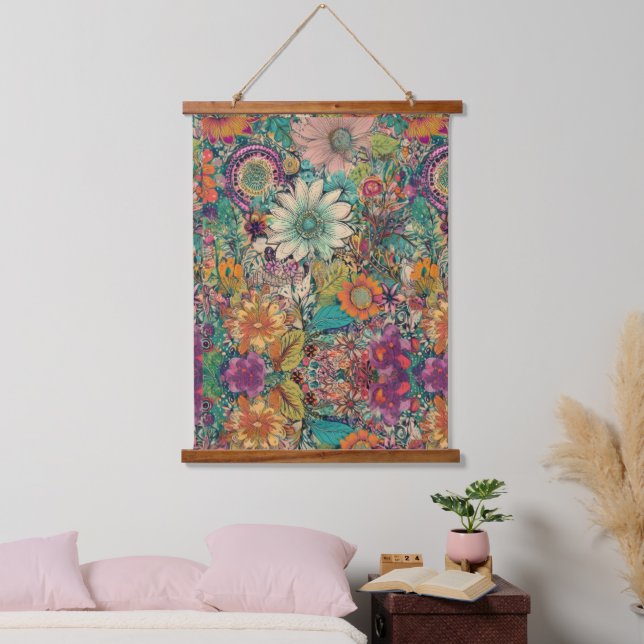 Tapisserie Suspendue Hippie rétro : Mur de verticule marquant (Chambre à coucher)