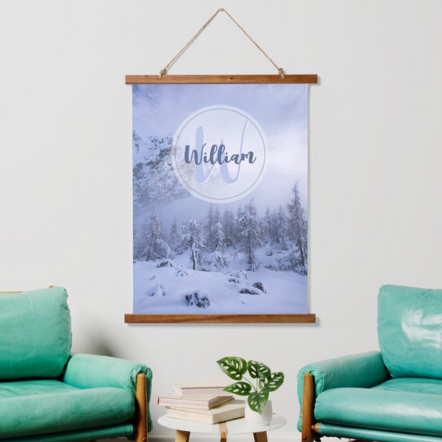 Tapisserie Suspendue Hiver merveilleux brouillard épinette forêt neige  (Salon)